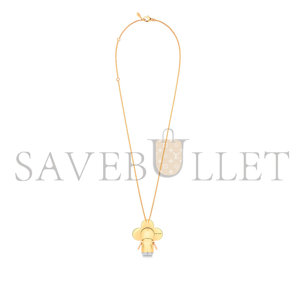 LOUIS VUITTON VIVIENNE 18K GOLD DIAMOND NECKLACE Q93801 LOUIS VUITTON VIVIENNE 18K GOLD DIAMOND NECKLACE Q93801